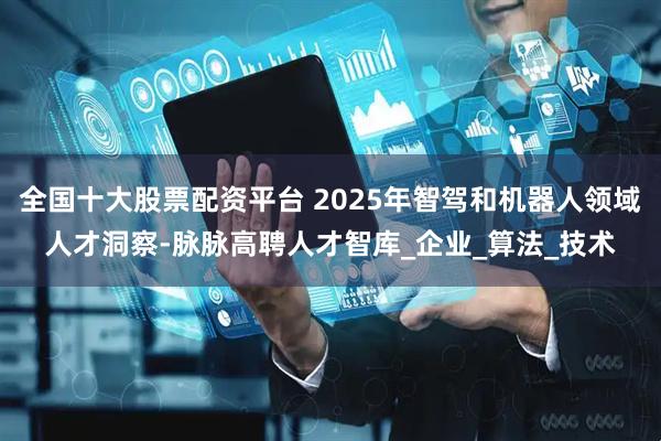 全国十大股票配资平台 2025年智驾和机器人领域人才洞察-脉脉高聘人才智库_企业_算法_技术